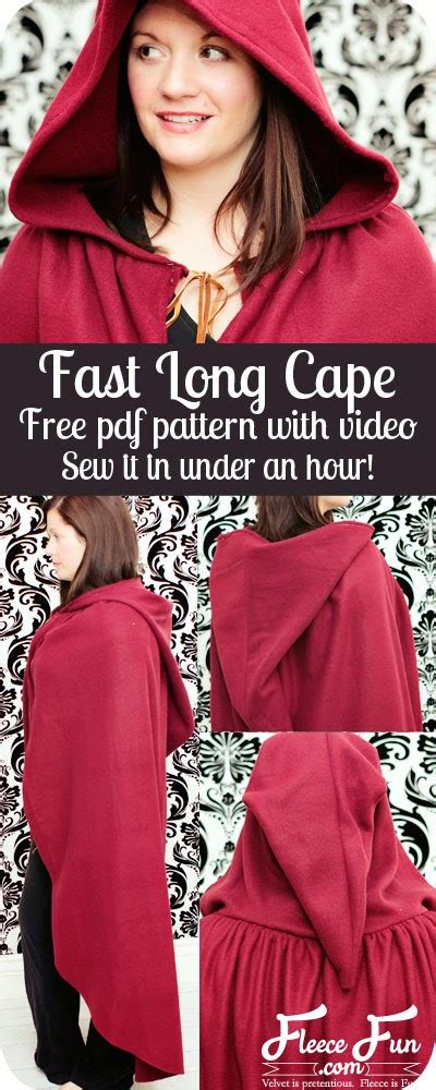 hooded cape sewing pattern|free printable adult cape template.